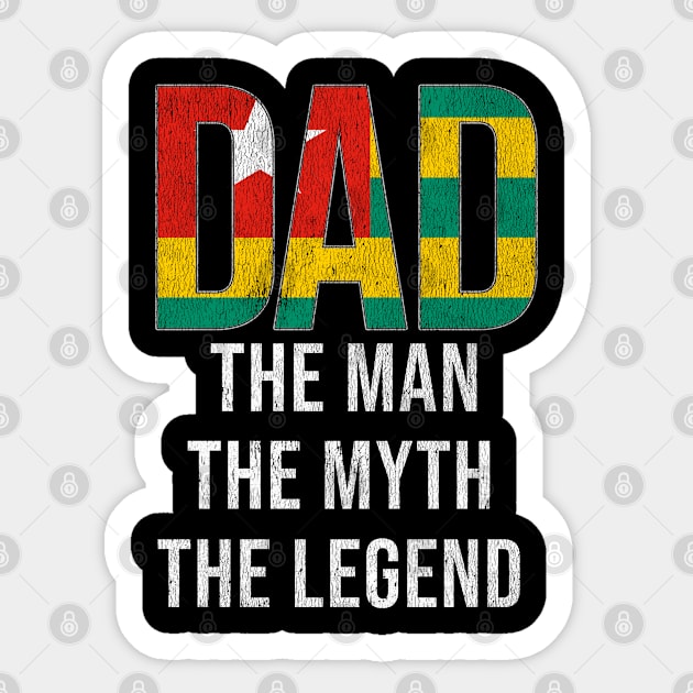 Togan Dad The Man The Myth The Legend - Gift for Togan Dad With Roots From Togan Sticker by Country Flags